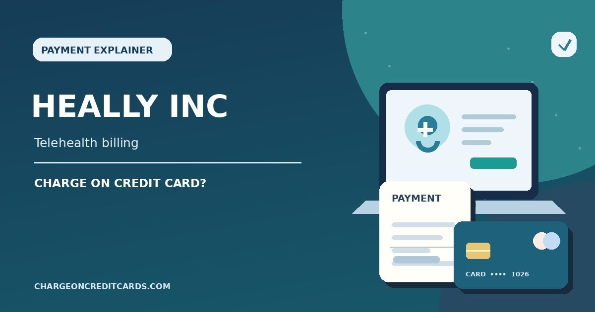 What is Heally Inc Charge on Credit Card? 1 Illustration of a telehealth appointment and card transaction showing how to verify a Heally Inc credit card charge.