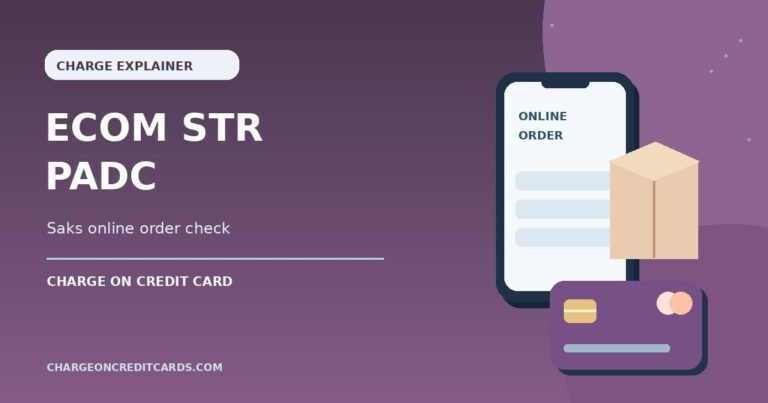 What is Ecom STR PADC Charge on Credit Card? 4 Illustration of an online shopping order and credit card billing record for an Ecom STR PADC charge.
