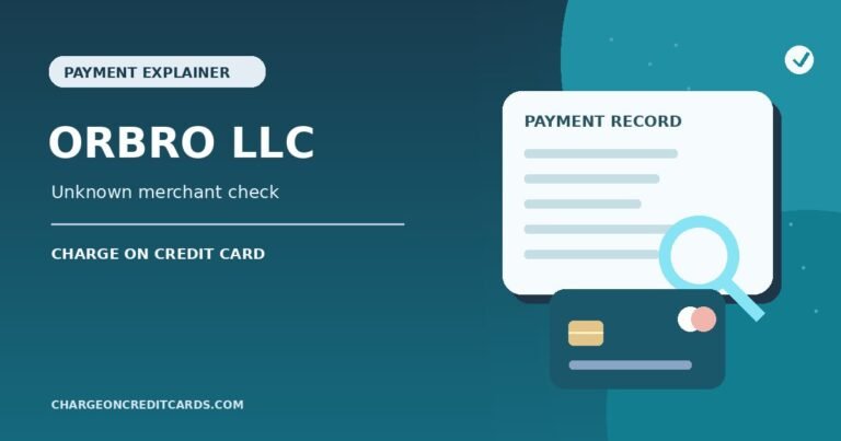 Illustration of a computer transaction record and magnifier for verifying an Orbro LLC charge.