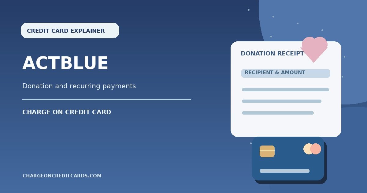 Illustration of a contribution receipt and credit card showing how to investigate an ActBlue payment.