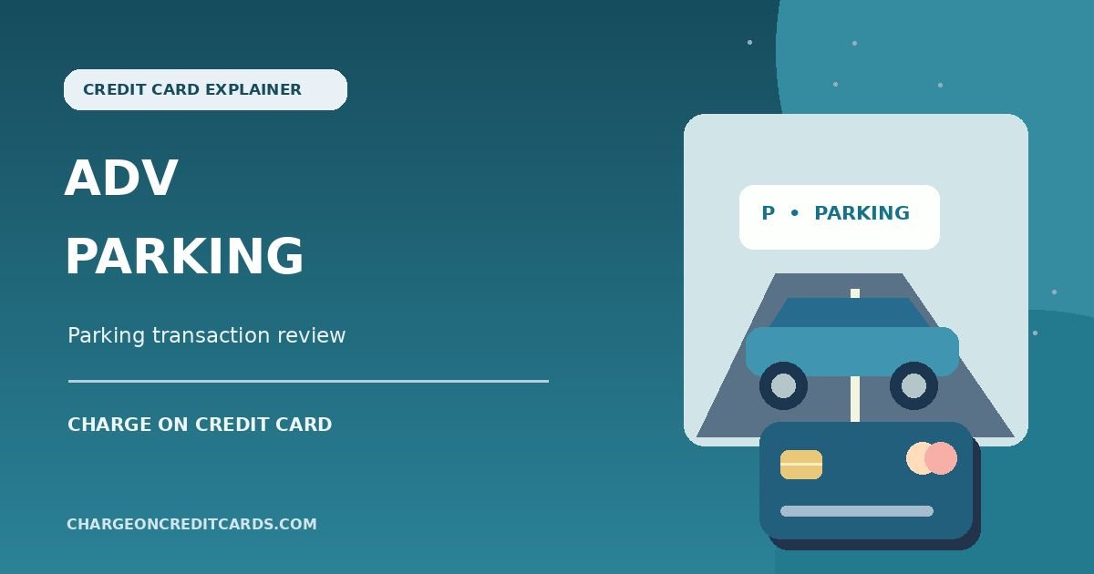 Illustration of a parked car, parking sign and payment card representing an ADV Parking charge.
