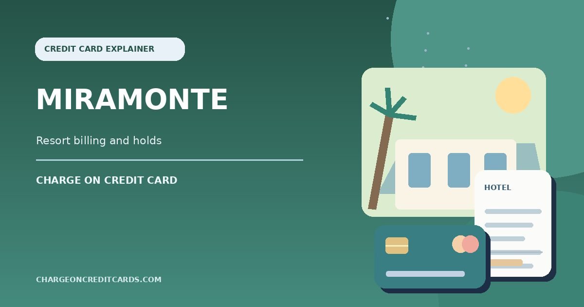 What is Miramonte Charge on Credit Card? 1 Illustration of a hotel resort and a credit card invoice for a possible Miramonte payment.