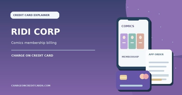 What is RIDI Corp Charge on Credit Card? 8 Comic-book app membership, digital reading titles, receipt and payment card for a RIDI Corp charge.