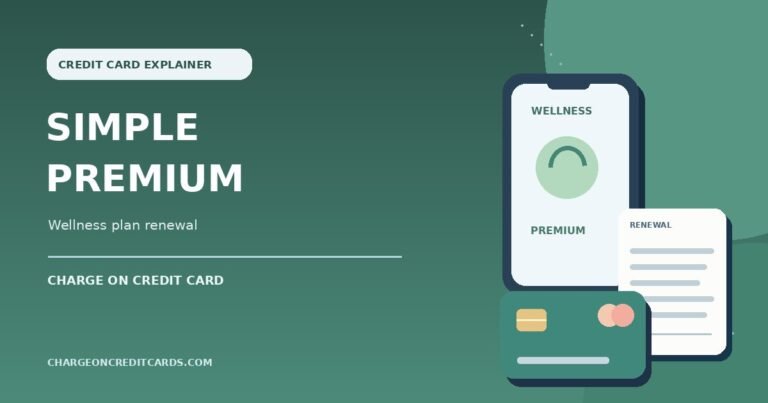 Illustration of a Simple Premium wellness membership screen and subscription renewal card payment.
