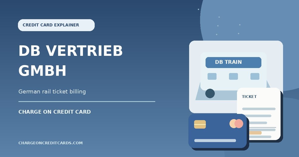 Illustration of a German rail ticket, train, and credit card for DB Vertrieb GmbH.
