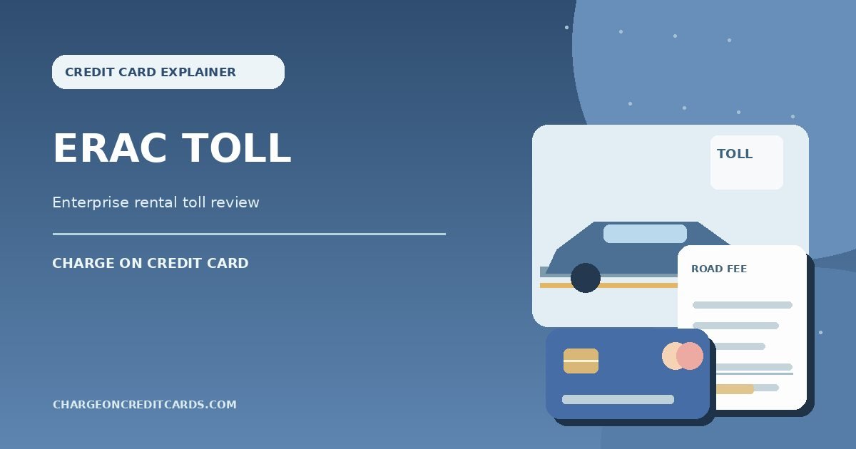 Illustration of Enterprise-style rental toll road trip, toll invoice and payment card.