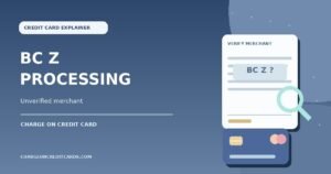 Illustration of unidentified BC Z Processing payment, card statement and magnifying glass.