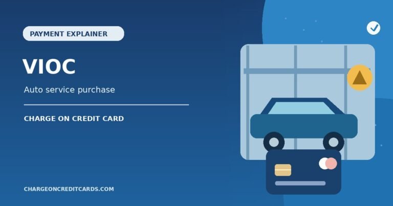 VIOC Charge on Credit Card 3 Illustration of a vehicle in an oil-change service bay with a credit card receipt for a VIOC charge.
