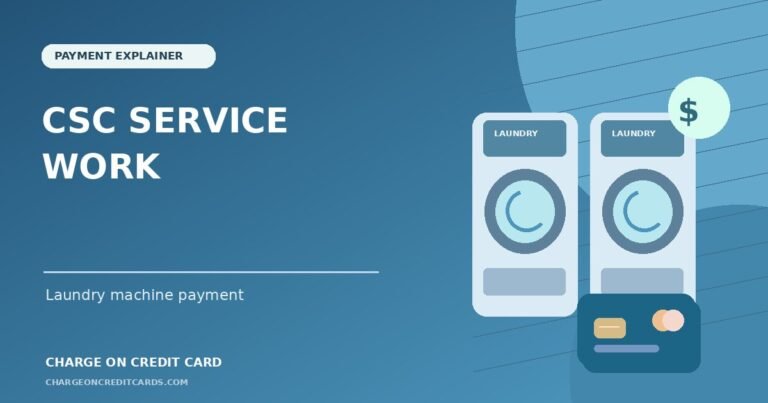 CSC Service Work Charge on Credit Card 6 Illustration of a shared laundry machine and credit card payment for CSC ServiceWorks.