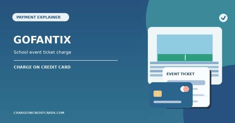 Illustration of school event tickets, a mobile ticket confirmation and credit card payment for a possible Gofantix charge.