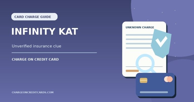 Illustration of a credit card statement, shield and magnifying glass for an unverified Infinity Kat charge.