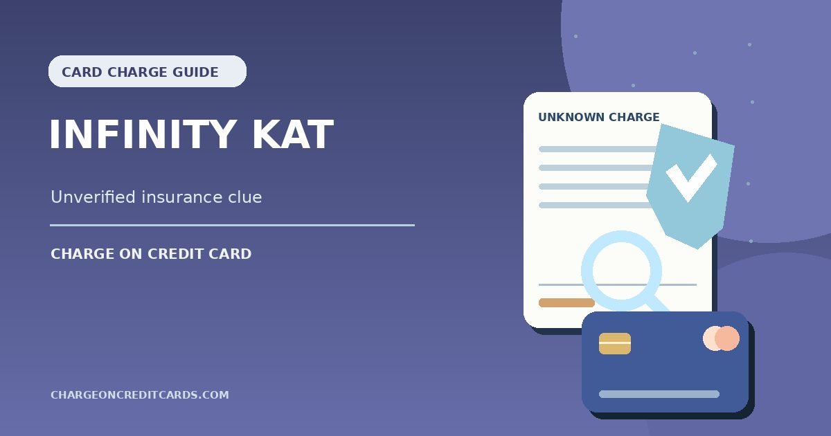 Illustration of a credit card statement, shield and magnifying glass for an unverified Infinity Kat charge.