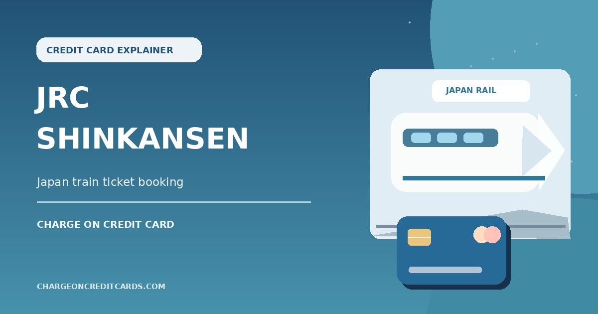 Illustration of a Japanese Shinkansen train ticket reservation, booking receipt, and credit card for a JRC Shinkansen charge.