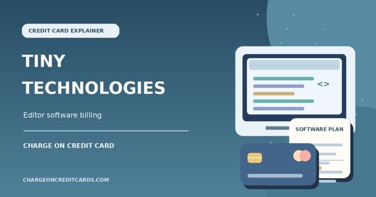 What is Tiny Technologies Charge on Credit Card? 6 Illustration of a website text editor, software invoice and credit card for a Tiny Technologies charge.