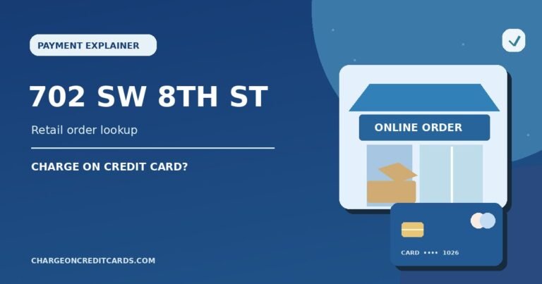 What is 702 SW 8th St Charge on Credit Card? 3 Illustration of a Walmart-related card statement and an address verification for a 702 SW 8th St charge.