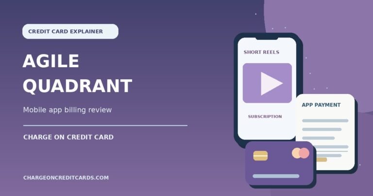 Illustration of mobile short drama videos, an app subscription invoice and credit card for an Agile Quadrant Media charge.