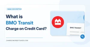BMO transit charge illustration showing a bank building and credit card