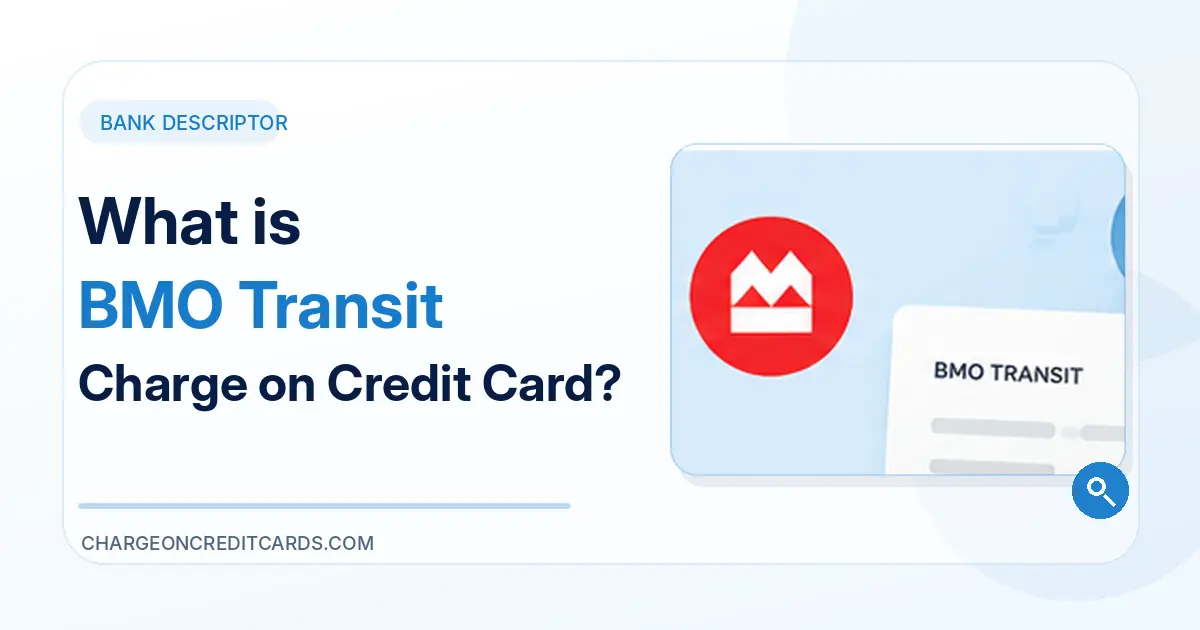 BMO transit charge illustration showing a bank building and credit card