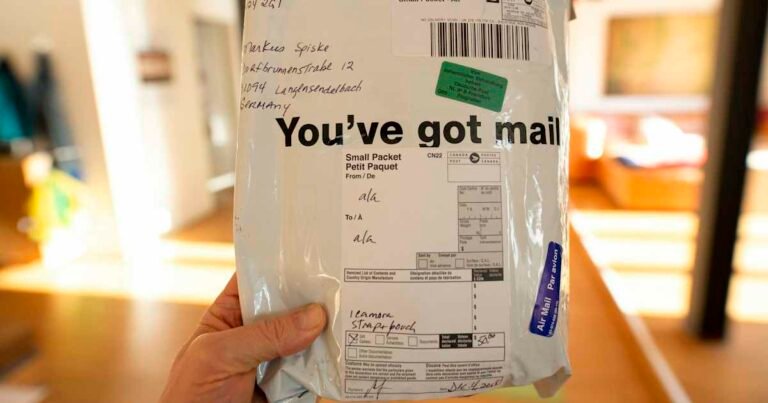 Shipping parcel representing an Amazon retail card purchase