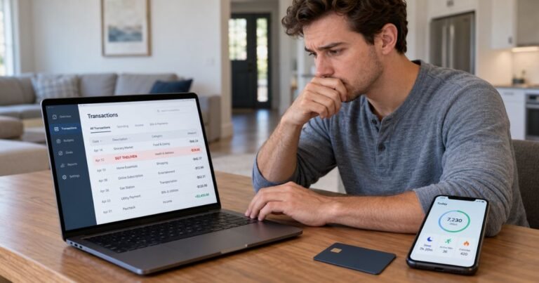 Person checking an SGT the Liven charge on a credit card statement.