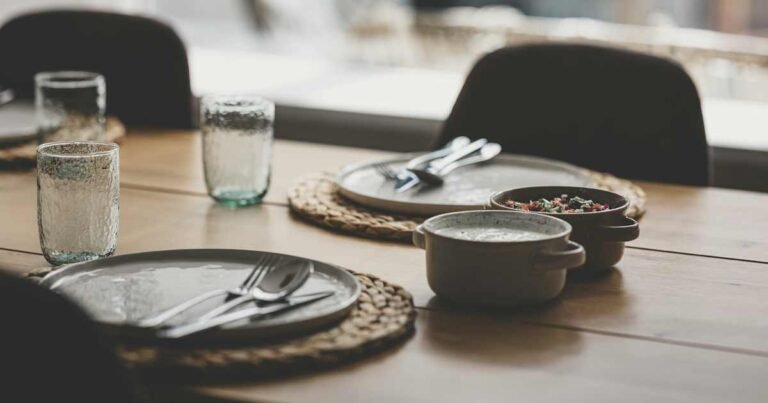 Table set for a restaurant meal illustrating a dining credit card charge