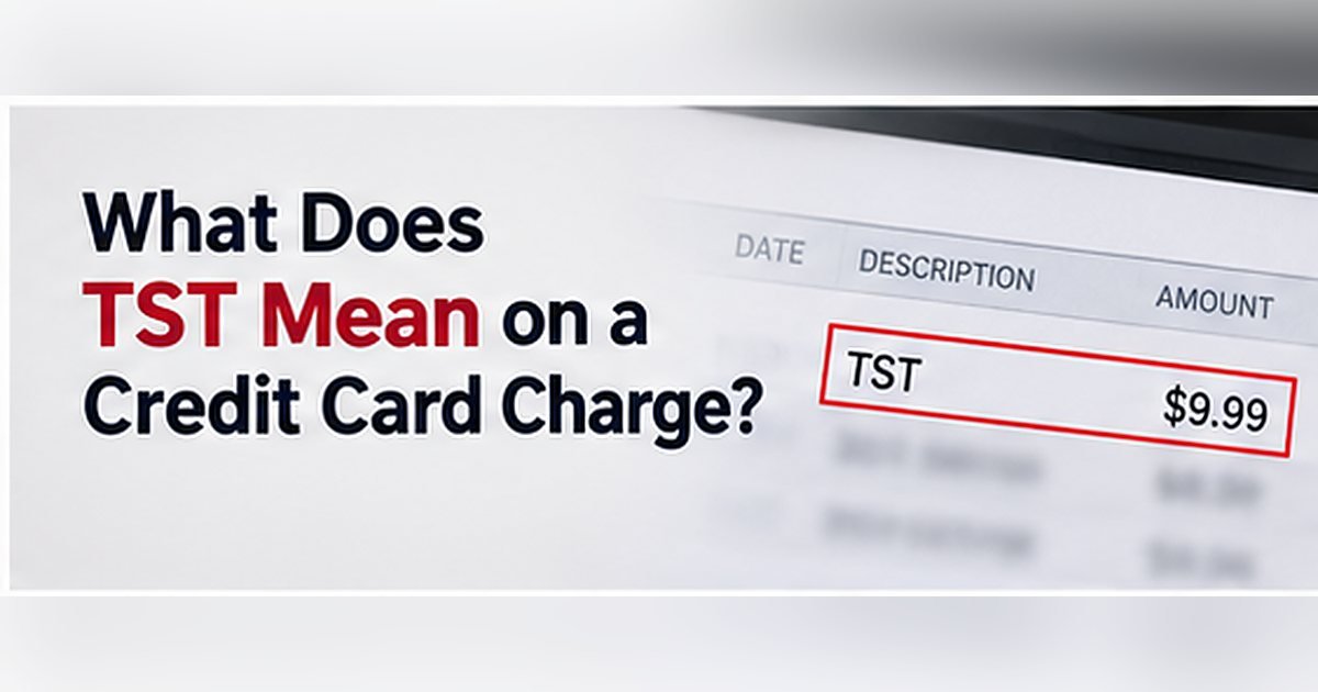 TST Charge on Credit Card: Restaurant Payment? 1 Credit card statement highlighting a TST restaurant payment descriptor