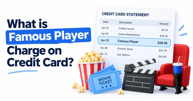 Famous Player card charge illustration with movie tickets, popcorn, and cinema seats