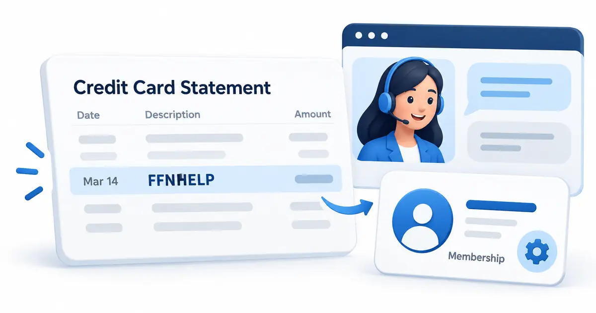 FFNHELP card statement charge with online membership and customer support