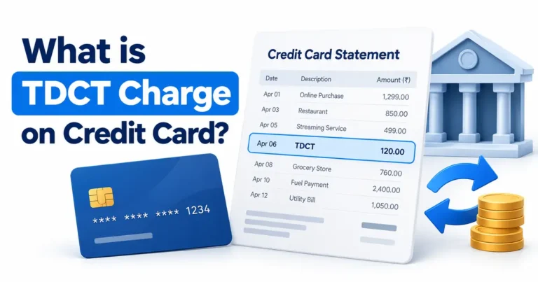 TDCT charge illustration with a credit card statement and banking symbols