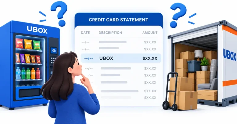 UBOX card charge illustration comparing vending and moving storage